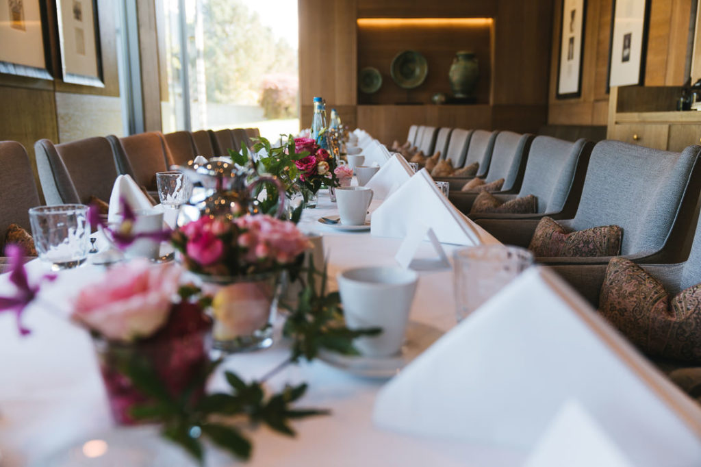 Tischdekoration im Hotel Überfahrt am Tegernsee